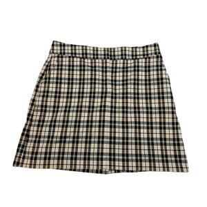 Izod Golf Pickleball Tennis Skort 6 Skirt w shorts Navy Green White Plaid